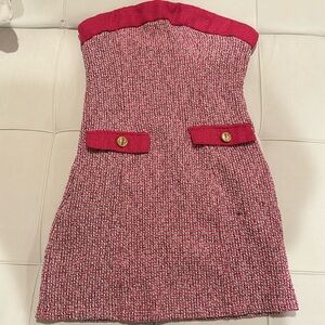 Tweed strapless dress - XS